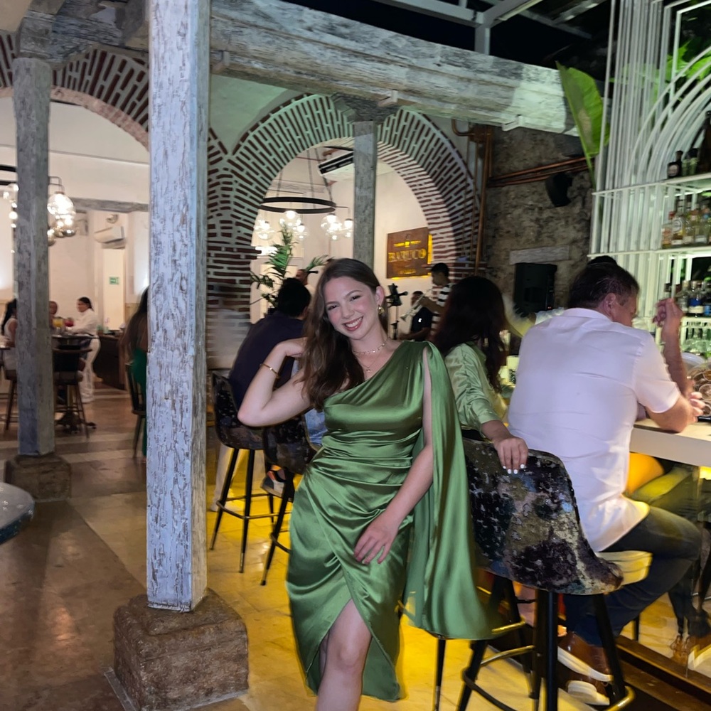 One Shoulder Dress in Green